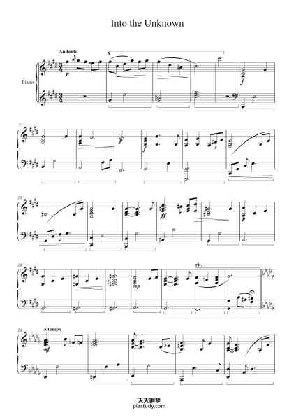 “Into the Unknown”钢琴谱-B. Armstrong J. Kaufman J. Rubenstein P. McHale-免费下载-天天钢琴