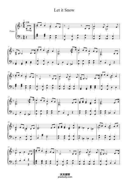“Let it Snow”钢琴谱-Arr.: SkyRecon-免费下载-天天钢琴