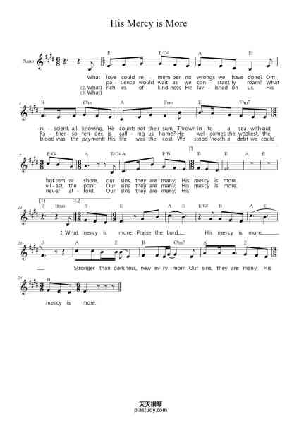 “His Mercy is More”钢琴谱-Matt Boswell and Matt Papa arr. Chris Lord-免费下载-天天钢琴