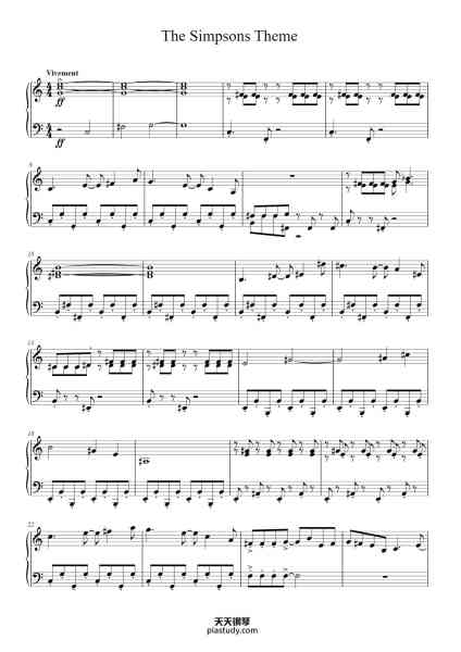 “The Simpsons”钢琴谱-Danny Elfman-免费下载-天天钢琴