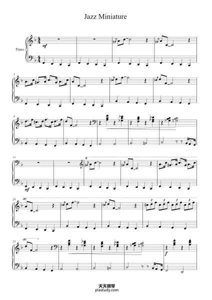“Jazz Miniature”钢琴谱-Mark Nevin-免费下载-天天钢琴