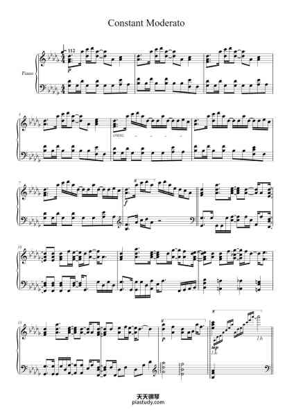 “Constant Moderato”钢琴谱-Mitsukiyo-免费下载-天天钢琴