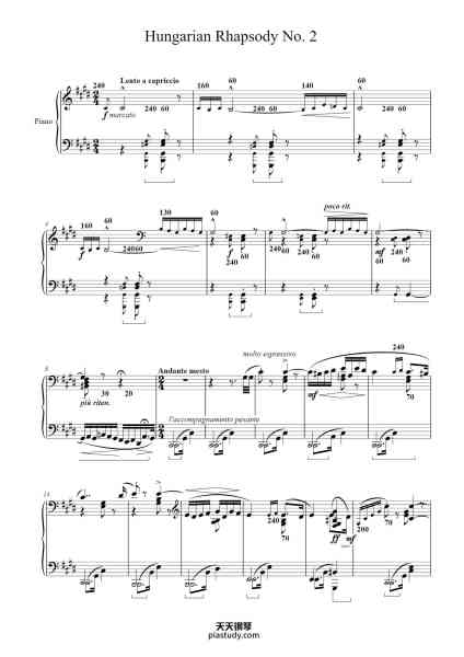 “Hungarian Rhapsody No. 2 in C-sharp Minor, S.244/2”钢琴谱-Franz Liszt-免费下载-天天钢琴