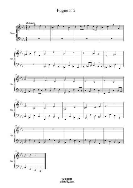 “Fugue n°2”钢琴谱-Brownebill Cashfunk-免费下载-天天钢琴