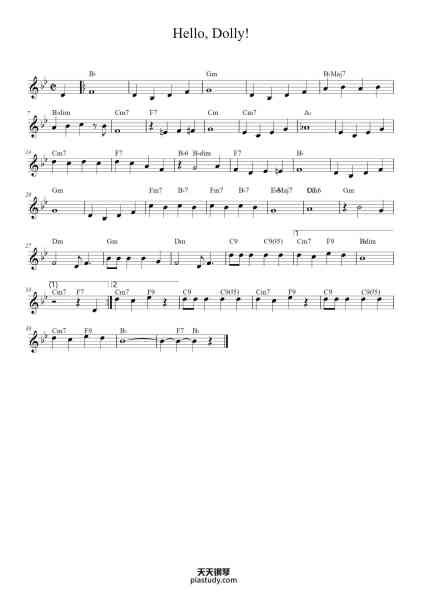 “Hello, Dolly!”钢琴谱-JERRY HERMAN-免费下载-天天钢琴