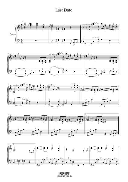 “Last Date”钢琴谱-by Floyd Cramer-免费下载-天天钢琴