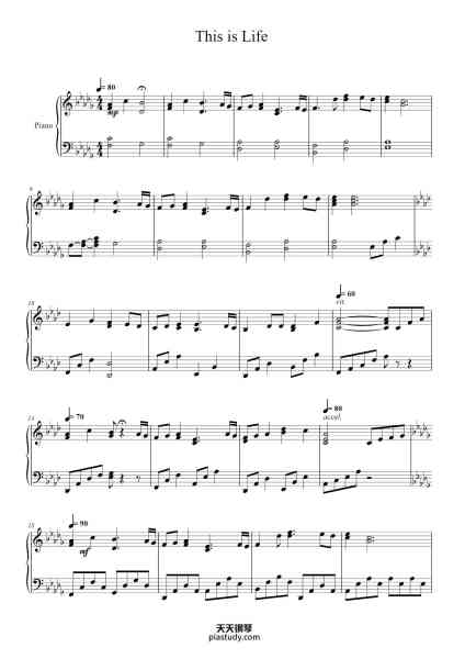 “This is Life”钢琴谱-Richard Oberacker-免费下载-天天钢琴