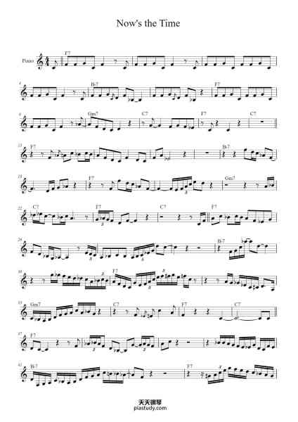 “Now's the Time”钢琴谱-Charlie Parker-免费下载-天天钢琴