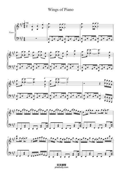 “Wings of Piano”钢琴谱-Composed by V.K.
Arranged by Sunny Taikolist
Transcribed by Raphael Kim
-免费下载-天天钢琴