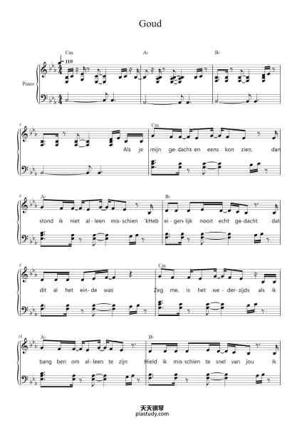“Goud”钢琴谱-arr. Verona-免费下载-天天钢琴