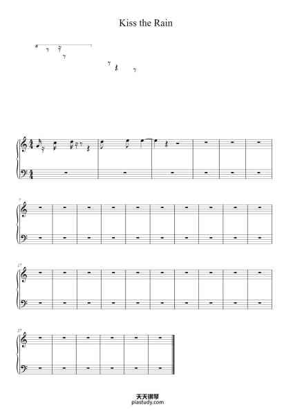 “Kiss the Rain”钢琴谱-Dickdrea-免费下载-天天钢琴