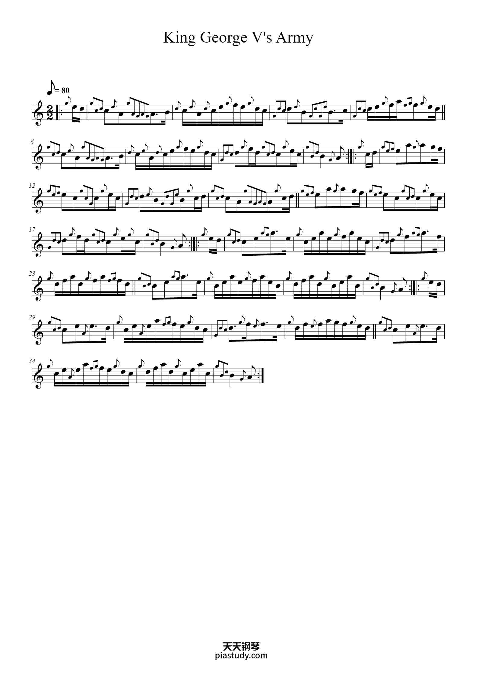 'King George V's Army' - Piano Sheet Music By P.M. G.S. McLennan | TOPiano