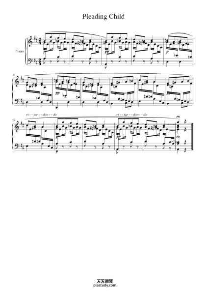 “Pleading Child - Kinderszenen”钢琴谱-Robert Schumann-免费下载-天天钢琴