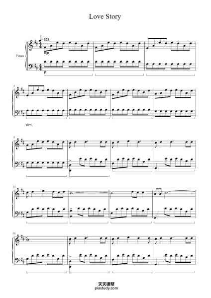 “Love Story”钢琴谱-Composed by Taylor Swift-免费下载-天天钢琴
