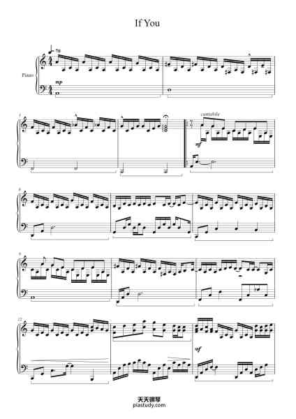 “If You”钢琴谱-G-Dragon Arr. By Ana Romo-免费下载-天天钢琴
