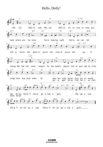 “Hello, Dolly!”钢琴谱-Jerry Herman-免费下载-天天钢琴