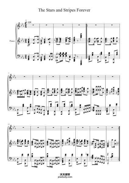 “The Stars and Stripes Forever”钢琴谱-J. P. Sousa, arr. V. Horowitz-免费下载-天天钢琴