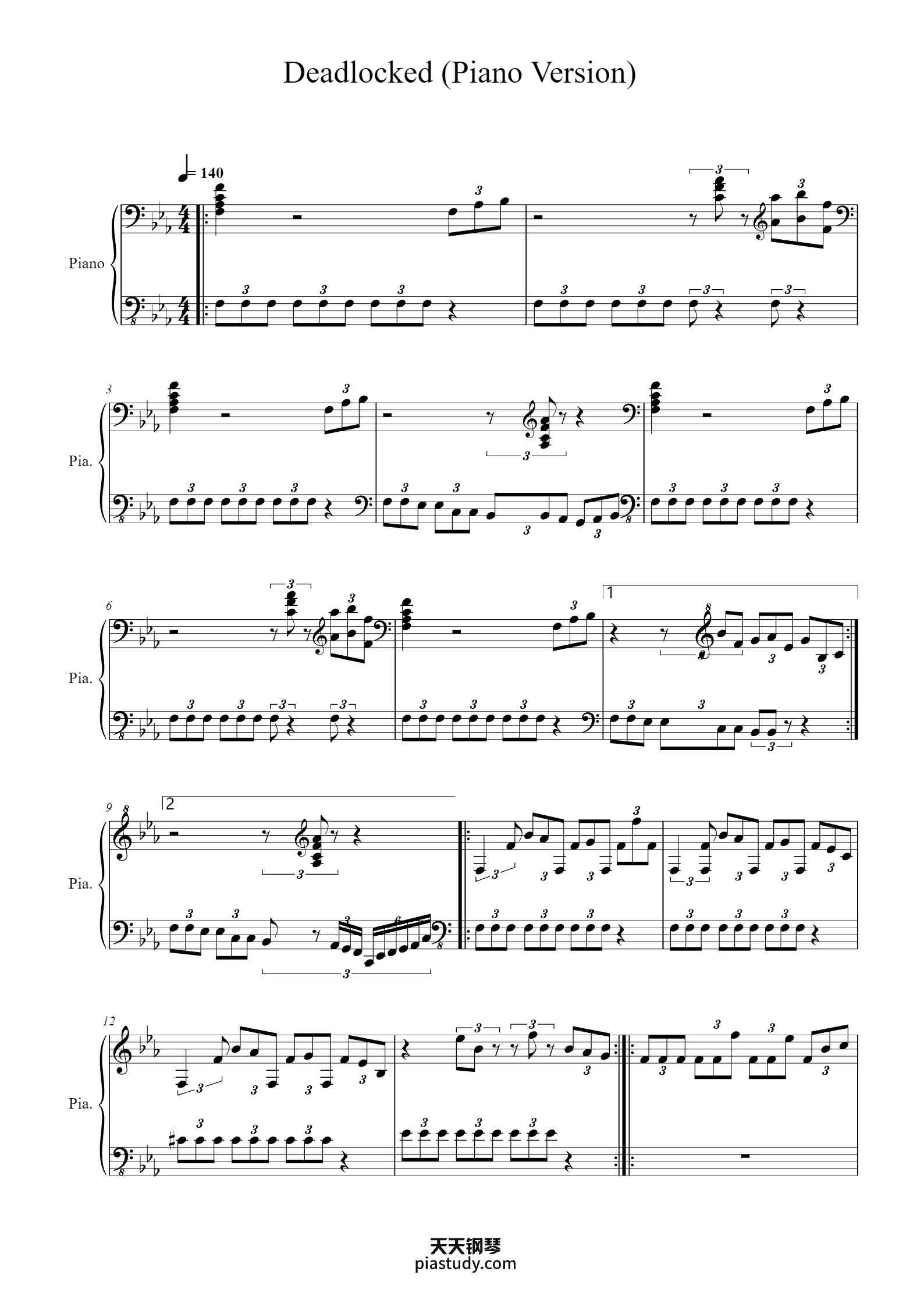 《desire》原调 简易 好听 好弹钢琴谱 - Tony Ann - free piano sheet music - PiaNoproblem