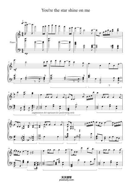 “You're the star shine on me”钢琴谱-Originally by Keiki Kobayashi
Rearranged by Eroska
-免费下载-天天钢琴