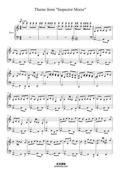 “Theme from "Inspector Morse"”钢琴谱-Barrington Pheloung-免费下载-天天钢琴