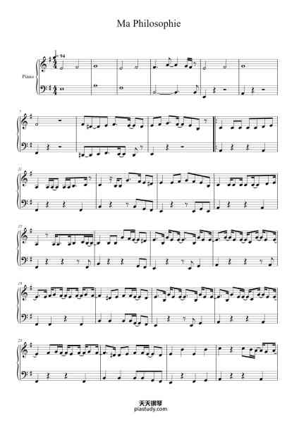 “Ma Philosophie”钢琴谱-Paroles & Musique de Blair MACKICHAN-免费下载-天天钢琴
