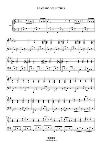 “Le chant des sirènes”钢琴谱-Perburns Judling-免费下载-天天钢琴