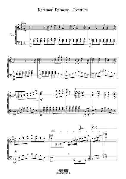 “Katamari Damacy - Overture”钢琴谱-Asuka Sakai-免费下载-天天钢琴