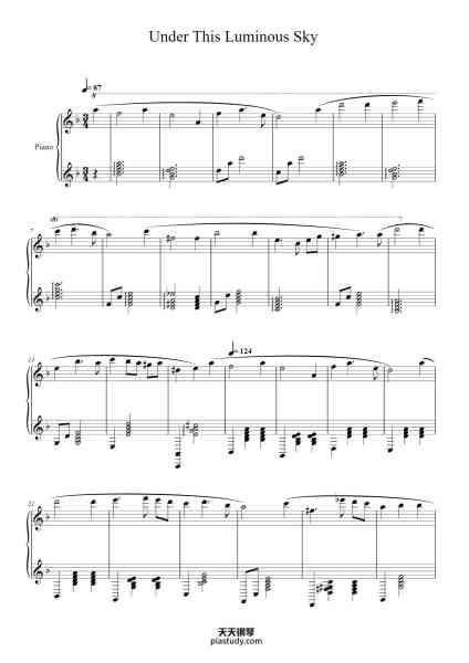 “Under This Luminous Sky”钢琴谱-Sebastian Reuten-免费下载-天天钢琴