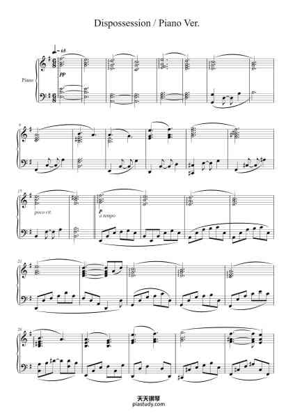 “Dispossession / Piano Ver.”钢琴谱-composed by Keiichi Okabe-免费下载-天天钢琴