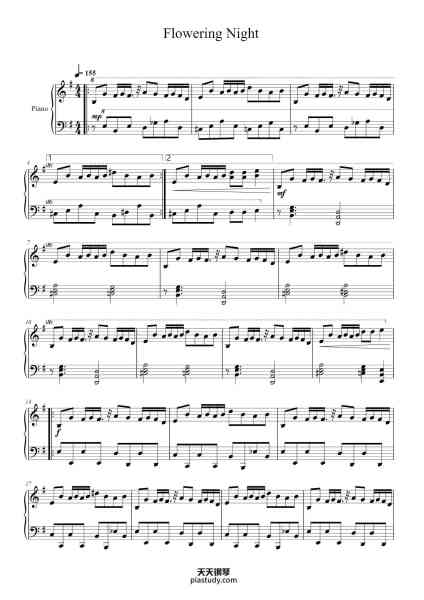 “Flowering Night”钢琴谱-Composed by ZUN arr. by AnonymousAlchemist-免费下载-天天钢琴