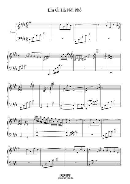 “Em Ơi Hà Nội Phố”钢琴谱-Phú quang-免费下载-天天钢琴