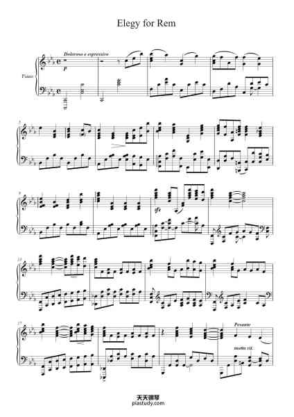 “Elegy for Rem”钢琴谱-Lewcoln-免费下载-天天钢琴