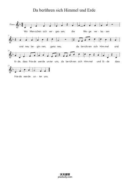 “Da berühren sich Himmel und Erde”钢琴谱-Christoph Lehmann-免费下载-天天钢琴
