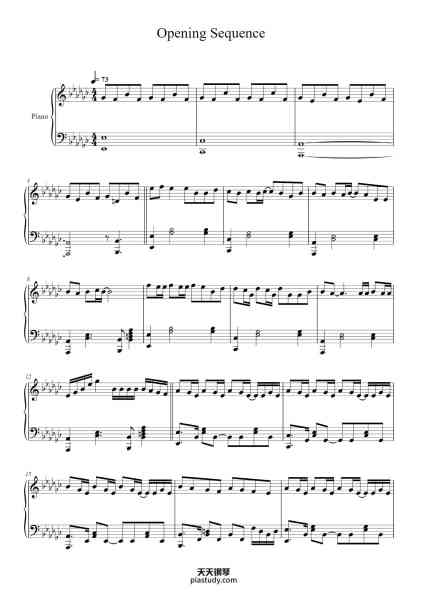 “Opening Sequence”钢琴谱-TXT
Arr. by Kail Piano-免费下载-天天钢琴