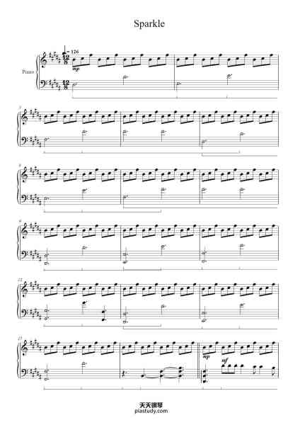 “Sparkle”钢琴谱-Radwimps
Arranged by Theishter
Transcribed by Luke Armstrong
-免费下载-天天钢琴