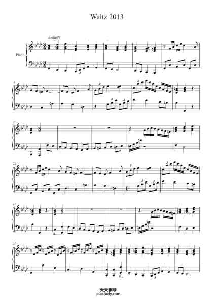 “Waltz 2013”钢琴谱-Jonas Holmvall-免费下载-天天钢琴