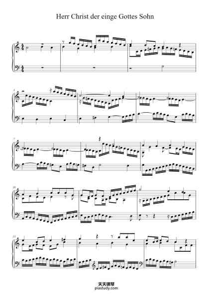 “Herr Christ, der ein'ge Gottes Sohn, BWV 96”钢琴谱-Johann Sebastian Bach (1685-1750)-免费下载-天天钢琴