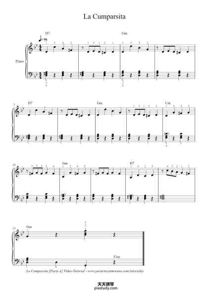“La Cumparsita”钢琴谱-G.H.Matos Rodríguez Arr.: Javier Tucat Moreno-免费下载-天天钢琴