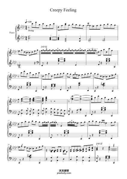 “Creepy Feeling”钢琴谱-Composed by the Jelly Roll Morton-免费下载-天天钢琴