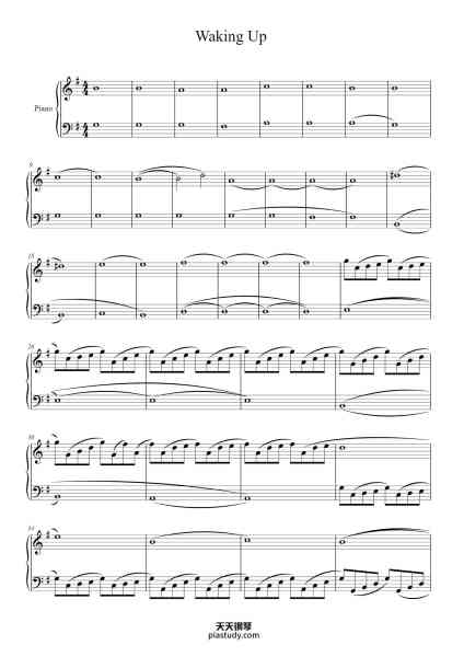 “Waking Up”钢琴谱-OneRepublic-免费下载-天天钢琴