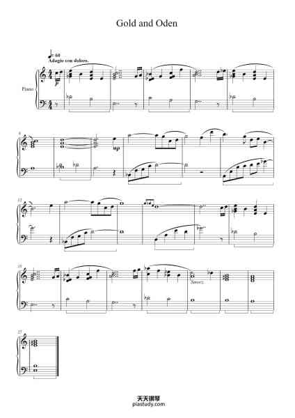 “Gold and Oden”钢琴谱-Arr. Farbod Zandinia-免费下载-天天钢琴