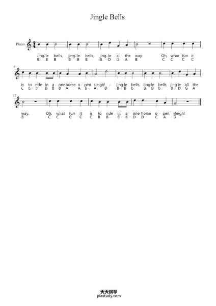 “Jingle Bells”钢琴谱-J. S. Pierpont-免费下载-天天钢琴