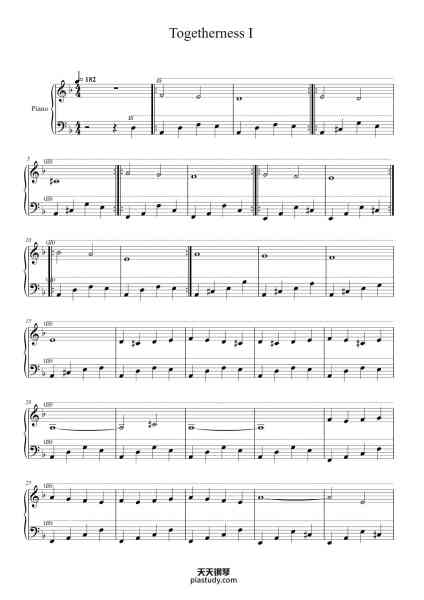 “Togetherness I (a.k.a Six's Music Box)”钢琴谱-Tobias Lilja-免费下载-天天钢琴