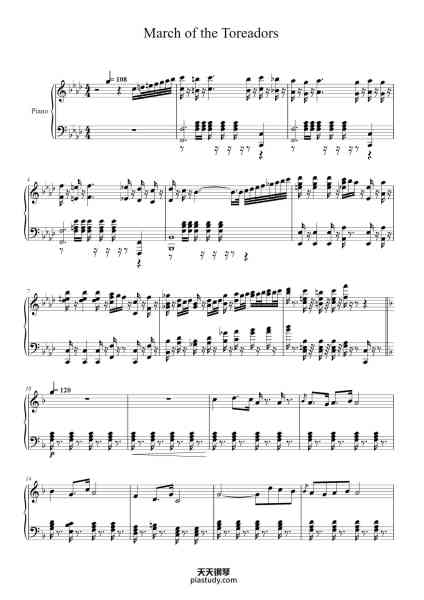 “Carmen: March of the Toreadors”钢琴谱-Surcis-免费下载-天天钢琴
