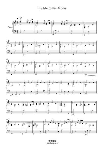 “Fly Me to the Moon”钢琴谱-Bart Howard-免费下载-天天钢琴