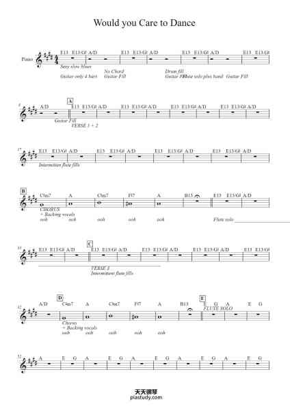 “Would you Care to Dance”钢琴谱-Bronstein/Goldstein-免费下载-天天钢琴