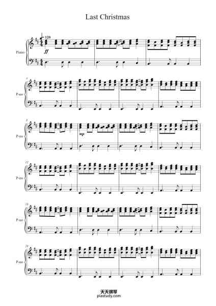 “Last Christmas”钢琴谱-arr. Szymon Łukasik-免费下载-天天钢琴
