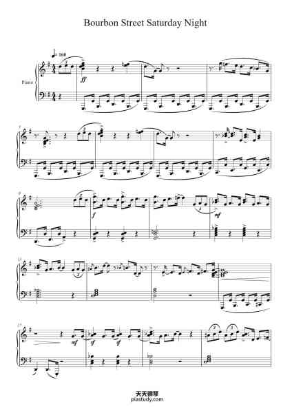 “Bourbon Street Saturday Night”钢琴谱-William Gillock-免费下载-天天钢琴