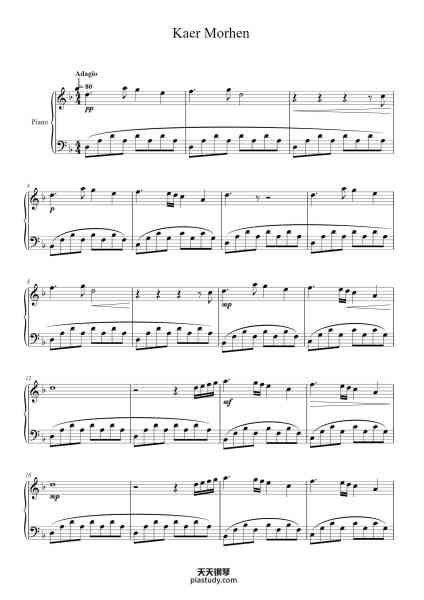 “Kaer Morhen”钢琴谱-Composed by Marcin Przybyłowicz
Transcribed by CinnamonHare
-免费下载-天天钢琴