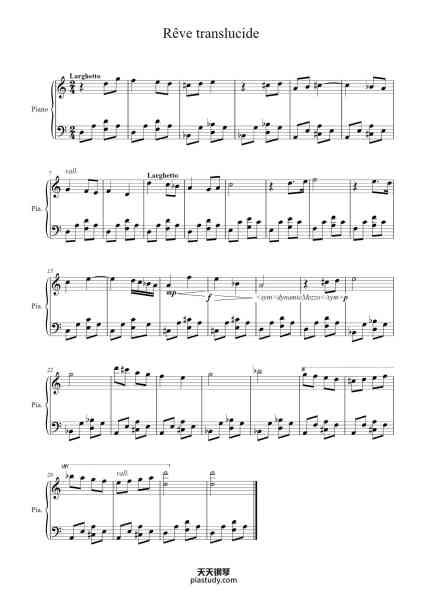 “Rêve translucide”钢琴谱-Raphaël Guillemot-免费下载-天天钢琴